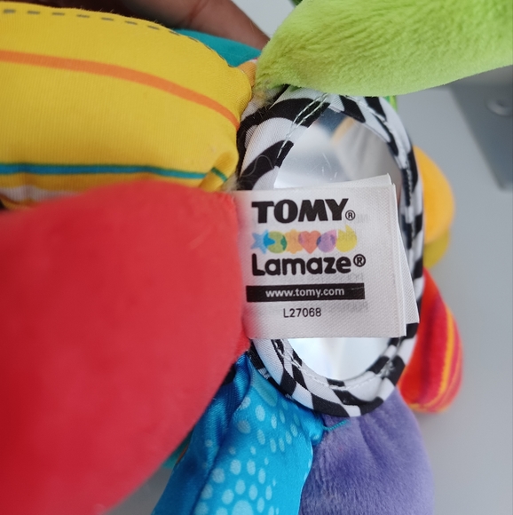 •Tomy Lamaze Pirate Octopus Baby 8" Plush Rattle Mirror Sensory Fabrics Clip On - Picture 8 of 11